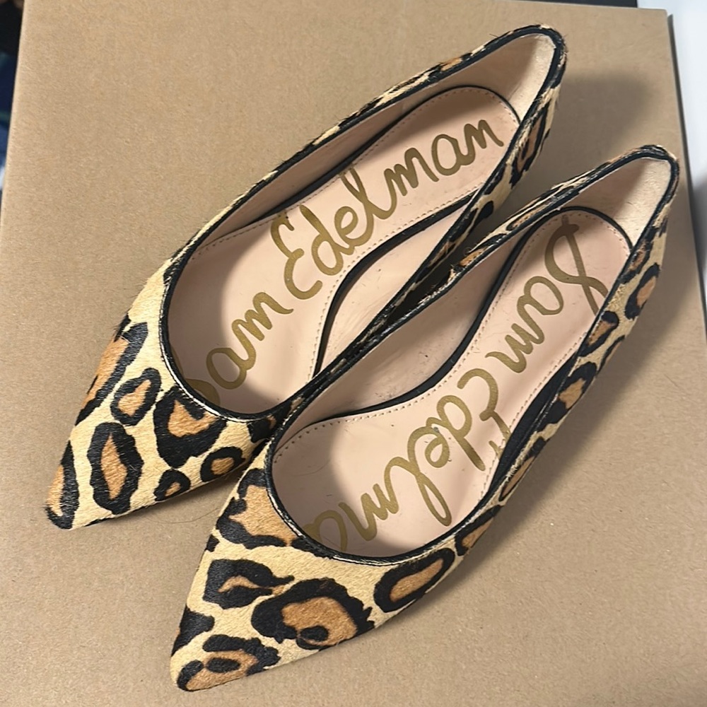 Sam Edelman Leopard print pointy flat | size 6.5